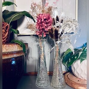 2‎ Anchor Hocking Stars & Bars 9" Bud-vase